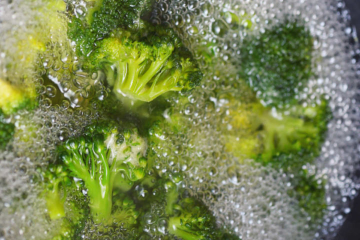 Broccoli in boiling water.