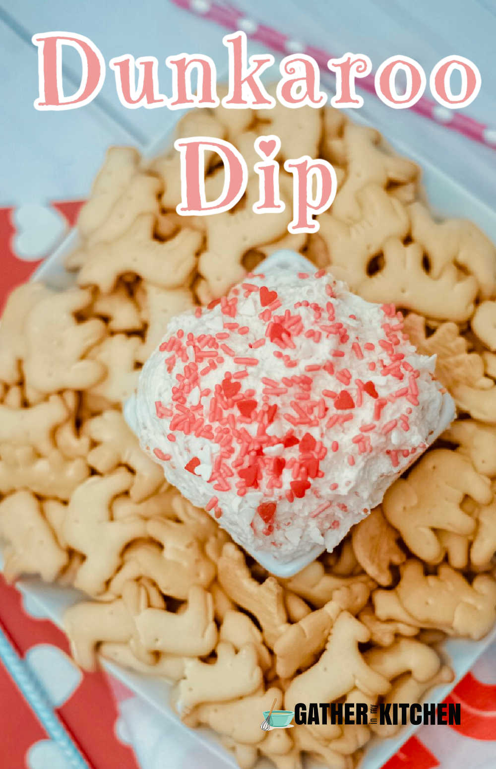 Pin image: dunkaroo dip and crackers with words "Dunkaroo Dip" overlaid.
