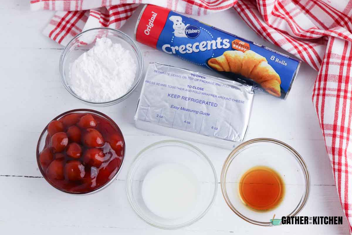 Cherry Danish ingredients.