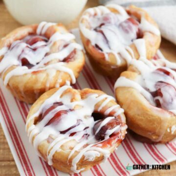 Cherry Danish Muffins on plate.