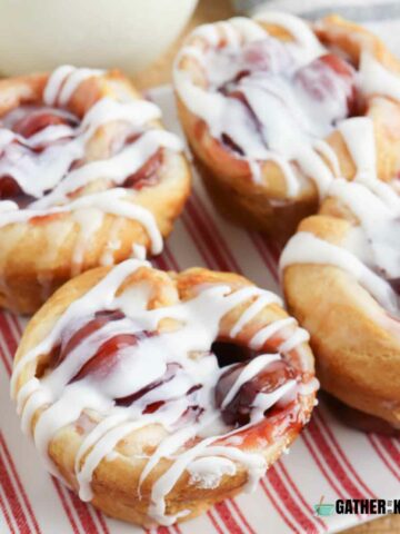 Cherry Danish Muffins on plate.