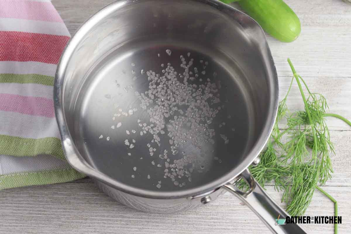 A pot with pickling salt.