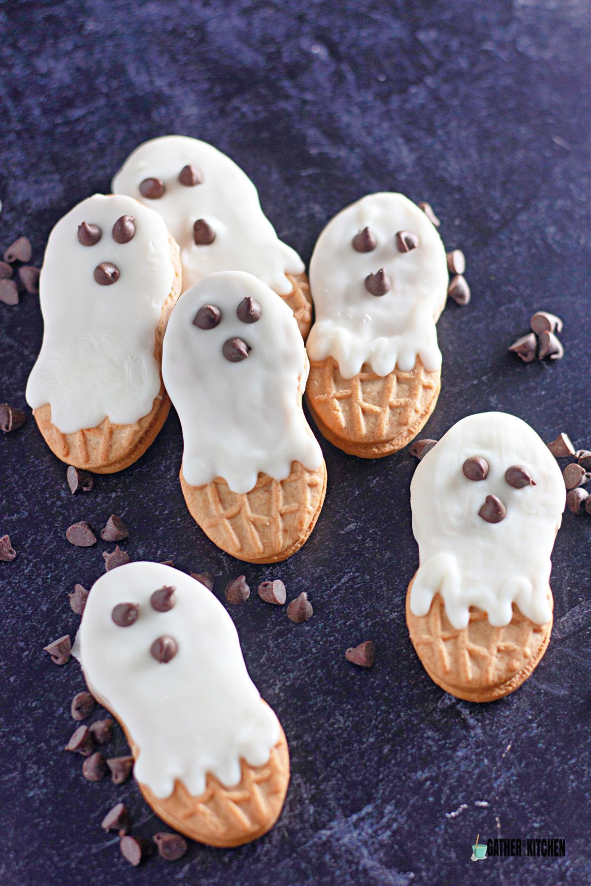 Halloween Nutter Butter Ghost Cookies