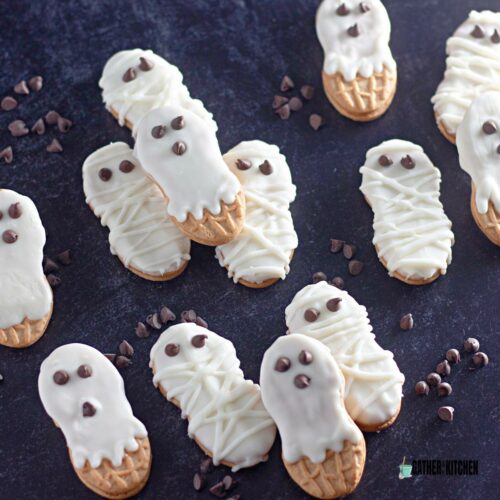 Halloween Nutter Butter Mummy & Ghost Cookies