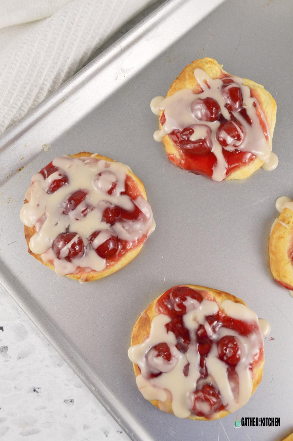 Top down view of Air Fryer Cherry Fritters